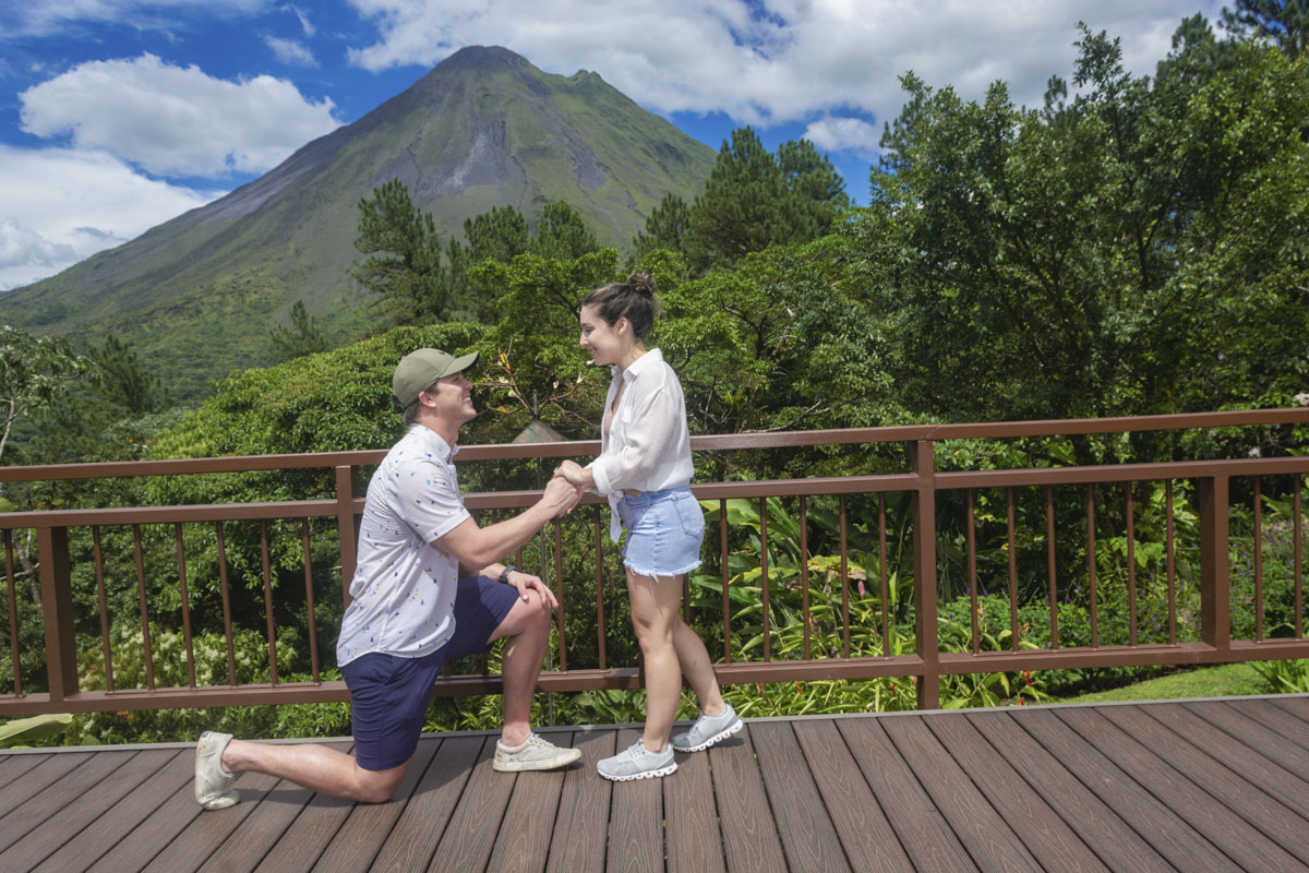 Marriage engagement at Arenal Observatory